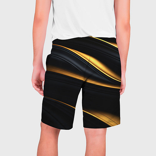 Мужские шорты Black gold texture / 3D-принт – фото 2