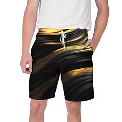 Шорты на шнурке мужские Золотистые волны, цвет: 3D-принт
