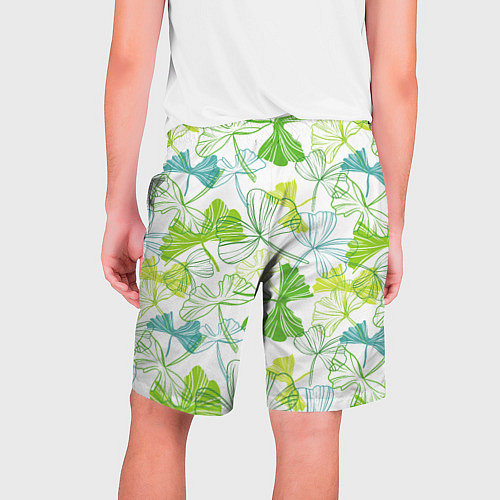 Мужские шорты Зеленая листва / 3D-принт – фото 2