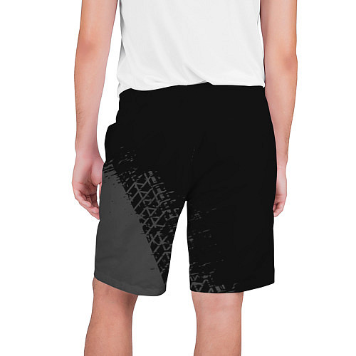 Мужские шорты Lifan speed на темном фоне со следами шин: надпись / 3D-принт – фото 2