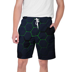 Шорты на шнурке мужские Honeycombs green, цвет: 3D-принт
