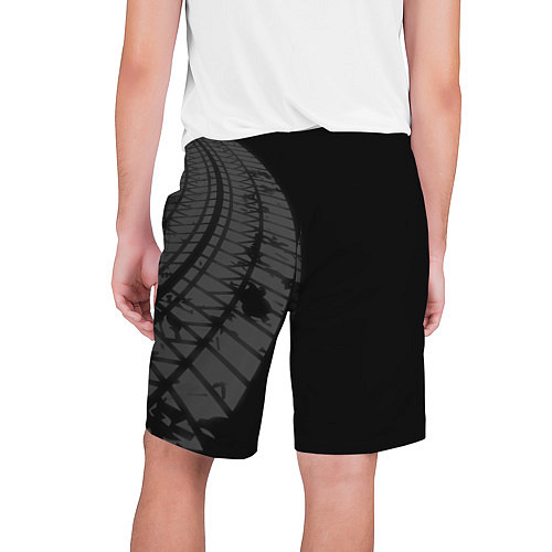 Мужские шорты Infiniti speed на темном фоне со следами шин: по-в / 3D-принт – фото 2