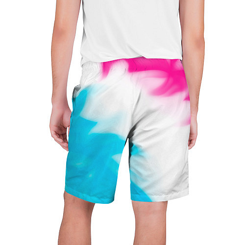 Мужские шорты Geely neon gradient style: надпись, символ / 3D-принт – фото 2