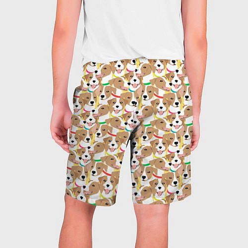 Мужские шорты Джек рассел терьер в разноцветных ошейниках / 3D-принт – фото 2