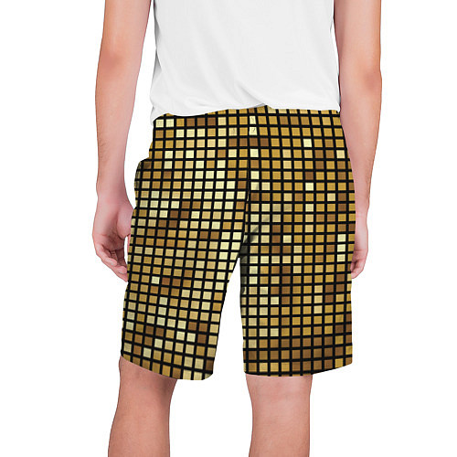 Мужские шорты Золотая мозаика, поверхность диско шара / 3D-принт – фото 2