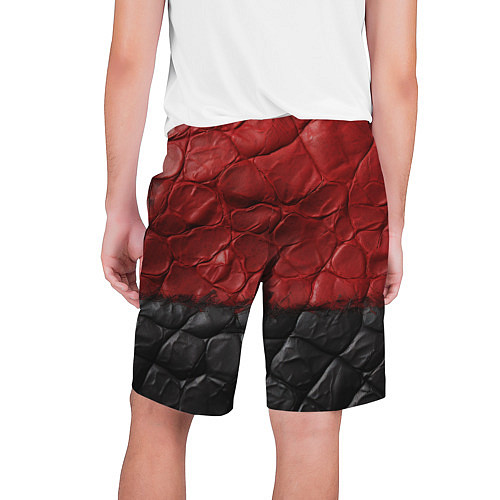 Мужские шорты Черная красная текстура / 3D-принт – фото 2