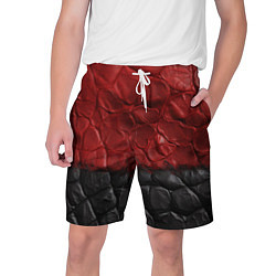 Шорты на шнурке мужские Черная красная текстура, цвет: 3D-принт