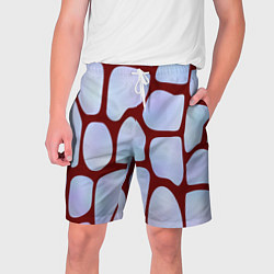 Шорты на шнурке мужские Клеточная ткань, цвет: 3D-принт