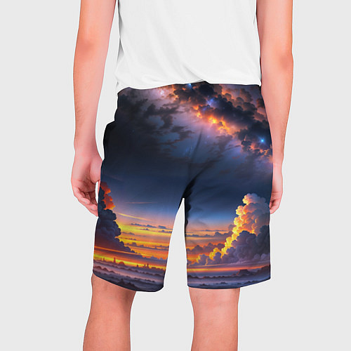 Мужские шорты Млечный путь и облака на закате / 3D-принт – фото 2