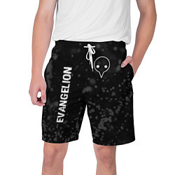 Шорты на шнурке мужские Evangelion glitch на темном фоне: надпись, символ, цвет: 3D-принт