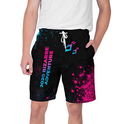 Шорты на шнурке мужские JoJo Bizarre Adventure - neon gradient: надпись, с, цвет: 3D-принт