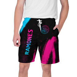 Шорты на шнурке мужские Ramones - neon gradient: надпись, символ, цвет: 3D-принт