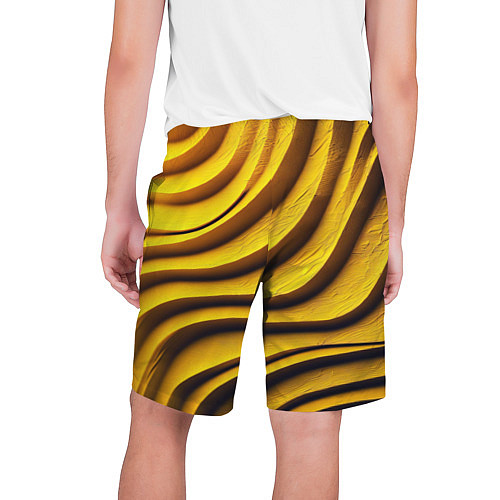 Мужские шорты Желтые абстрактные полосы / 3D-принт – фото 2