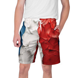 Шорты на шнурке мужские Текстура пластилина белая синяя красная, цвет: 3D-принт