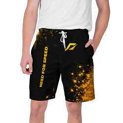 Шорты на шнурке мужские Need for Speed - gold gradient: надпись, символ, цвет: 3D-принт