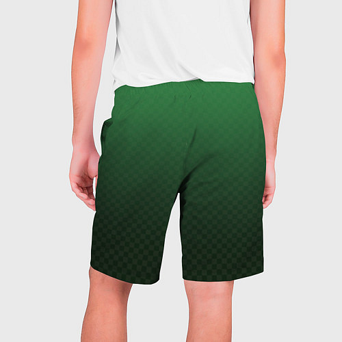Мужские шорты Зелёная клетка с градиентом / 3D-принт – фото 2