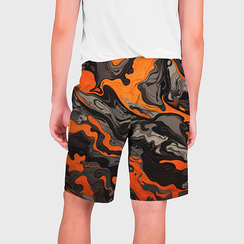 Мужские шорты Оранжево-черный камуфляж / 3D-принт – фото 2