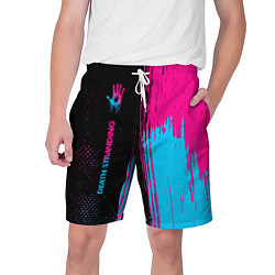 Мужские шорты Death Stranding - neon gradient: по-вертикали