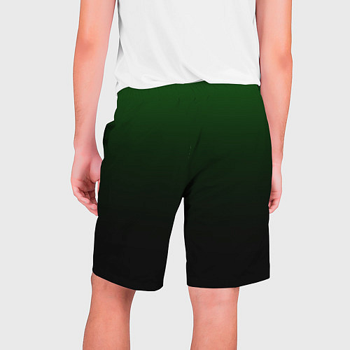 Мужские шорты Градиент чёрно-зеленый / 3D-принт – фото 2