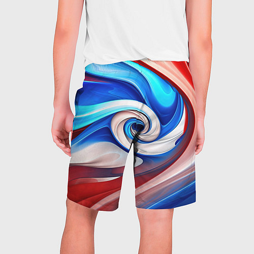 Мужские шорты Волны в цвете флага РФ / 3D-принт – фото 2