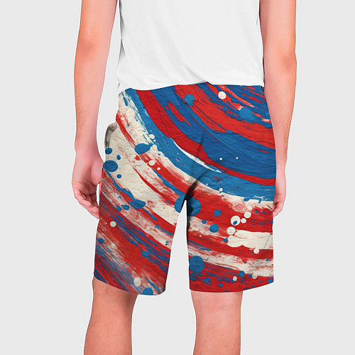 Мужские шорты Краски в цветах флага РФ / 3D-принт – фото 2