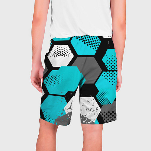 Мужские шорты Шестиугольники абстрактный фон / 3D-принт – фото 2