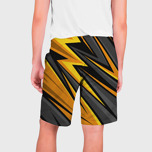 Мужские шорты Лексус - желтая спортивная абстракция / 3D-принт – фото 2