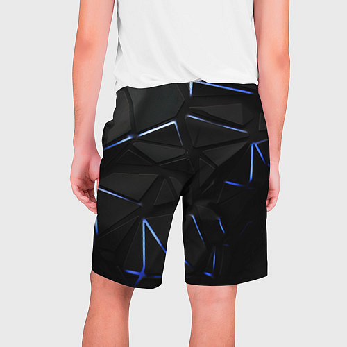 Мужские шорты Black texture neon line / 3D-принт – фото 2