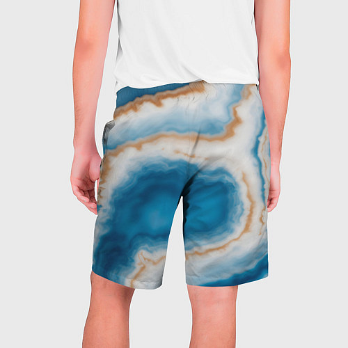 Мужские шорты Волна голубого агата / 3D-принт – фото 2
