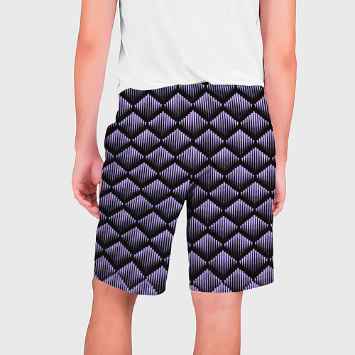 Мужские шорты Фиолетовые выпуклые ромбы / 3D-принт – фото 2