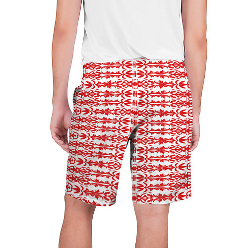 Мужские шорты Красно-белый батик / 3D-принт – фото 2
