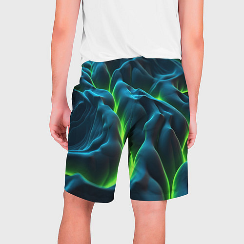 Мужские шорты Зеленая кислотная текстура с плитами / 3D-принт – фото 2