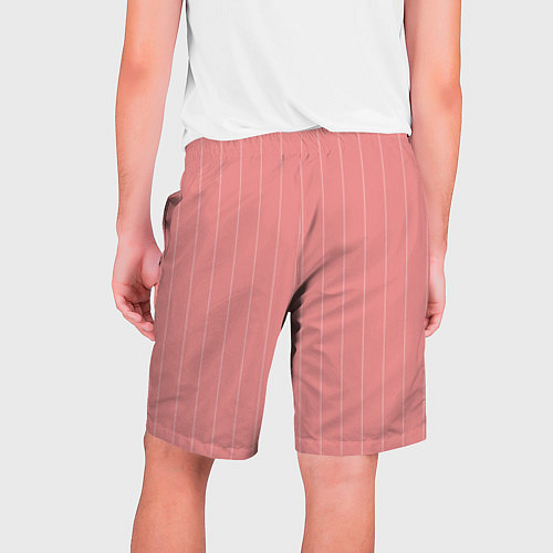 Мужские шорты Благородный розовый полосатый / 3D-принт – фото 2
