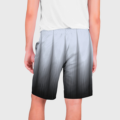 Мужские шорты Черный полосатый градиент / 3D-принт – фото 2