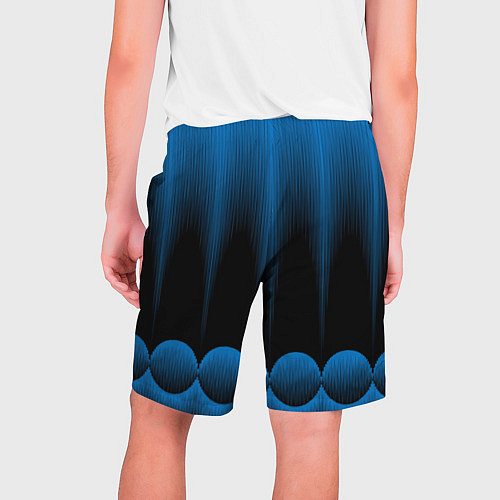 Мужские шорты Сине-черный градиент в полоску / 3D-принт – фото 2