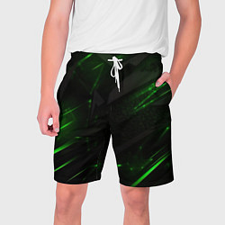 Мужские шорты Dark black green abstract