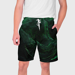 Шорты на шнурке мужские Темно зеленая абстракция, цвет: 3D-принт