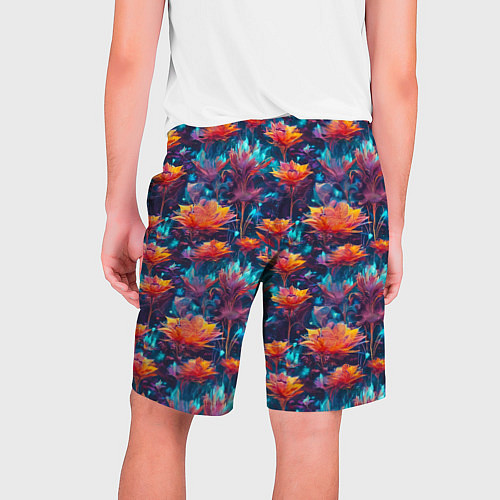 Мужские шорты Футуристические цветы узор / 3D-принт – фото 2