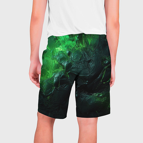 Мужские шорты Зеленая объемная текстура / 3D-принт – фото 2