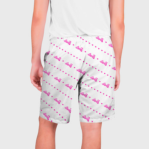 Мужские шорты Барби паттерн - логотип и сердечки / 3D-принт – фото 2