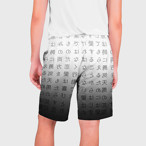 Мужские шорты Black and white hieroglyphs / 3D-принт – фото 2