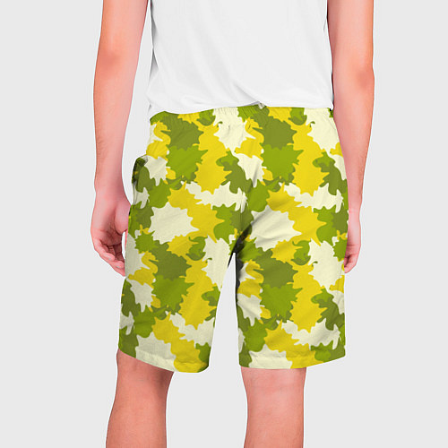 Мужские шорты Желто-зеленый камуфляж / 3D-принт – фото 2