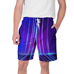 Шорты на шнурке мужские Neon glow - vaporwave - strips, цвет: 3D-принт