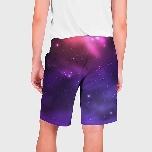 Мужские шорты Разноцветный космос - неоновое свечение / 3D-принт – фото 2