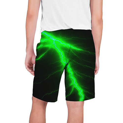 Мужские шорты Зеленый разряд молнии / 3D-принт – фото 2
