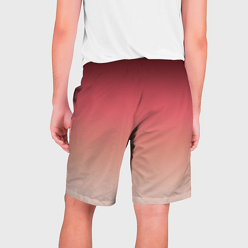 Мужские шорты Градиент красно-бежевый / 3D-принт – фото 2