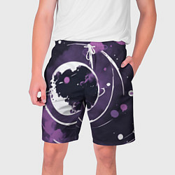 Шорты на шнурке мужские Фиолетовый космос - нейросеть, цвет: 3D-принт