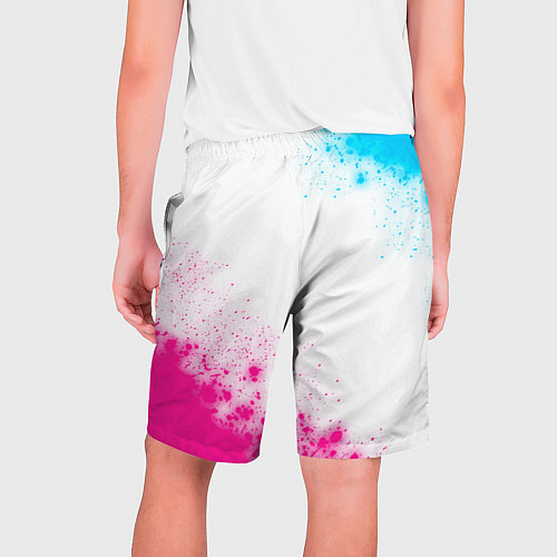 Мужские шорты Cyberpunk 2077 neon gradient style: надпись, симво / 3D-принт – фото 2