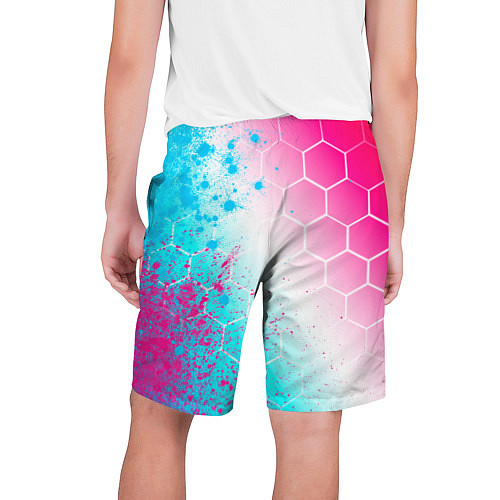 Мужские шорты Hitman neon gradient style: по-вертикали / 3D-принт – фото 2