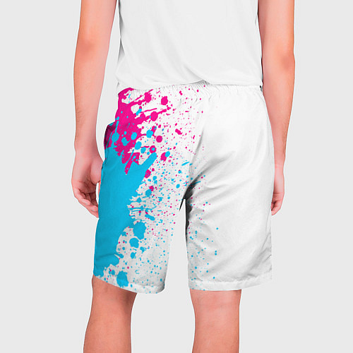 Мужские шорты Manowar neon gradient style: по-вертикали / 3D-принт – фото 2
